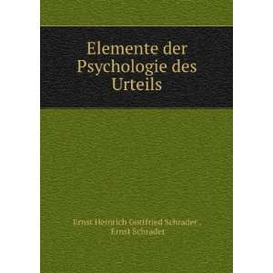   des Urteils Ernst Schrader Ernst Heinrich Gottfried Schrader  Books