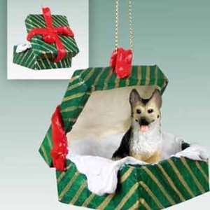 German Shepherd in a Box Christmas Ornament