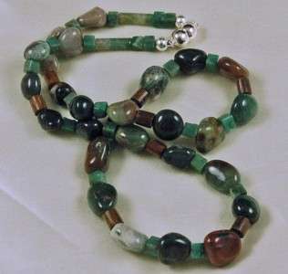 MENS UNISEX JASPER, AFRICAN JADE, MAGNETIC CLASP NECKLACE by The 