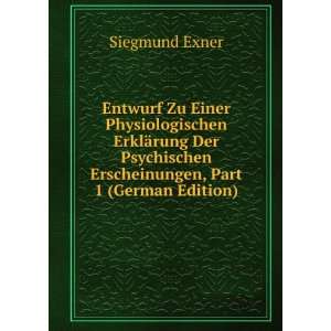   Erscheinungen, Part 1 (German Edition) Siegmund Exner Books