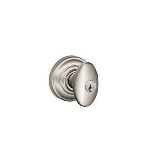   F51 619 Satin Nickel Keyed Entry Siena Style Knob with Andover Rose