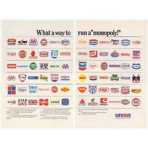  1976 Union 76 Monopoly 72 Gas Oil Co Logos 2 Page Print Ad 