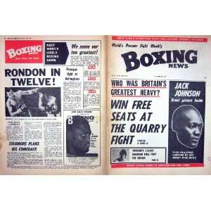  BOXING 1971 JACK JOHNSON FINNEGAN BRENNAN RONDON