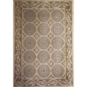  Tropez Circles Oatmeal Medium (4 ft 11 in x 7 ft 6 in 