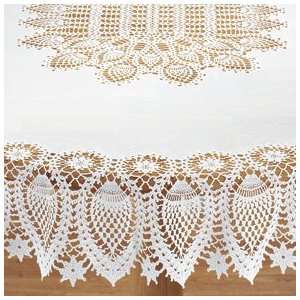 Crocheted Lace Vinyl Table Cover 54x72 Oblong 