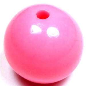  Pink Round Plastic Opaque Beads (40 pcs). 14mm (1/2). 2mm 
