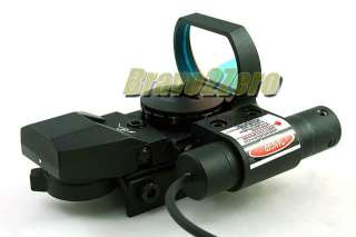   33mm 4 Reticle Red Green Holographic Sight + Red Laser Aim  