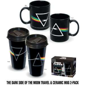  Pink Floyd Dark Side Travel and Ceramic Mug 2 Pack