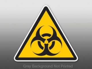 Triangle Biohazard Sticker   decal bumper caution sign  