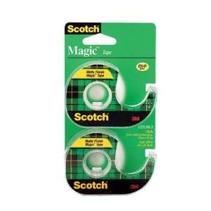  Scotch Magic Tape in Clear Dispensers, 3/4 x 600, 2/pk 