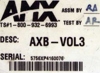 AMX AXB VOL3 Three Channel Volume Control Controller  