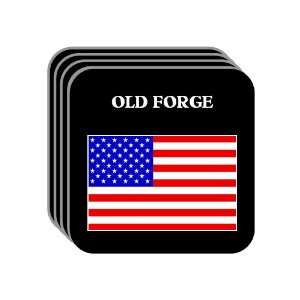 US Flag   Old Forge, Pennsylvania (PA) Set of 4 Mini Mousepad Coasters