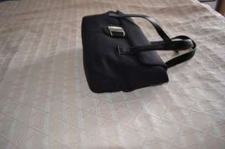 Auth Ferragamo Black Canvas Shoulder Bag Handbag Tote Hobo Large 