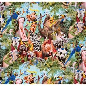 44 Wide Fabric Petpourri Animal with Hats (Zebra, Elephant, Monkey 