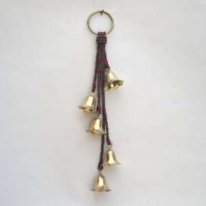   Brass Cluster of Bells on Decorative Door Hanger Musical Instruments