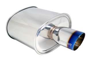 MEGAN M VO 3.5 Titanium Blue Burn Tip Oval Exhaust Muffler 2.5 inlet 