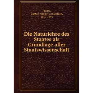   Staatswissenschaft Gustav Adolph Constantin, 1817 1891 Frantz Books