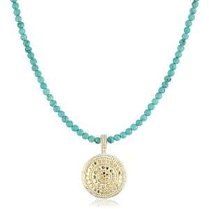 Anna Beck Designs Lombok Turquoise Disk Necklace