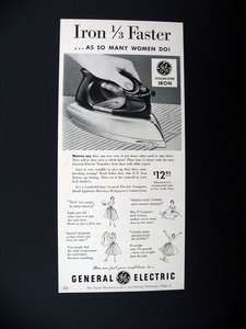 GE General Electric Visualizer Iron clothes ironing 1952 print Ad 