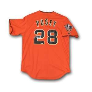 Autographed Buster Posey replica San Francisco Giants orange jersey 
