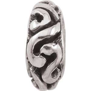 Persona Silver Scroll Spacer Charm fits Pandora, Troll 