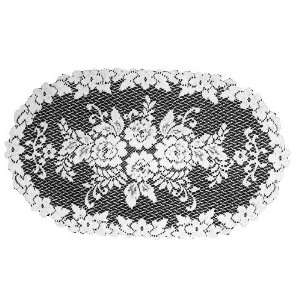 Heritage Lace Victorian Rose 13 Inch by 24 Inch Doily, White, Set of 2