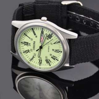 Military Army Mens Women BLACK Nightvision Dial Sport Wristwatch Date 