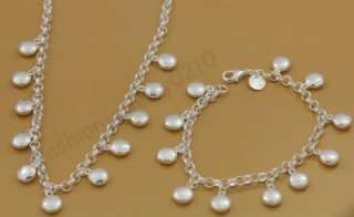 hot wholesale jewerly Silver beads Necklace+ bracelet set NB313  