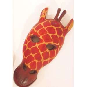   Carved Wood Wooden Giraffe Mask   Made in Kenya