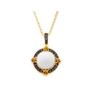  Carlo Viani® White Abalone Pendant in 14k Yellow Gold 