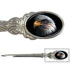 American Bald Eagle on Black with Flag Letter Opener Si