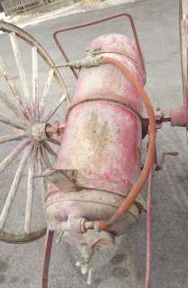  Wagon Wheel Fire Hose Cart Original 1900s Virginia City Nevada  