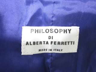 PHILOSOPHY DI ALBERTA FERRETTI Blue Button Jacket Sz 2  
