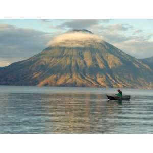  Reflections on Lake Atitlan with Fishing Boat, Panajachel 