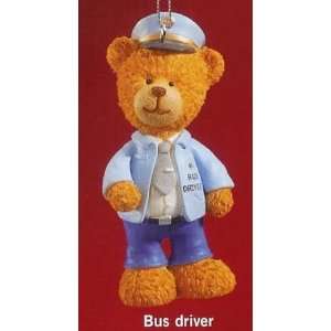  RUSS 3 Very Beary Christmas Ornament Bus Driver