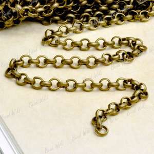 4m Antique Brass Unfinished Rollo Iron Chain Findings 3×3×1mm CH114 