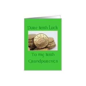  grandparents Pure Irish Luck St. Patricks Day card Card 