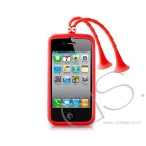  Grasshopper Series iPhone 4 and 4S Silicone Case   Red 