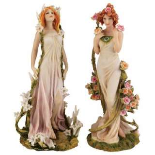 Spirit of Spring Flower Twins Statues Alphonse Mucha  
