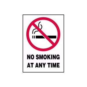  NO SMOKING AT ANY TIME (W/GRAPHIC) 10 x 7 Plastic Sign 