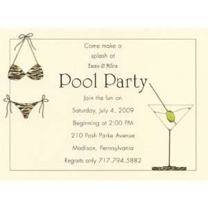 Hip Pool Party, Custom Personalized Adult Parties Invitation, by S. E 