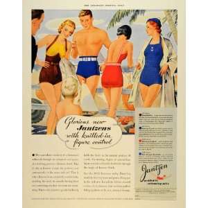  1935 Ad Jantzens Beach Swimsuits Figure Control Stitch 