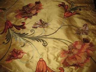 Silk Dupioni Fabric ~ Algernon ~ Jonquil, Embroidered  