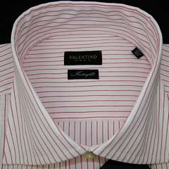 NWT VALENTINO ROMA PINK STRIPED COTTON DRESS SHIRT $299  