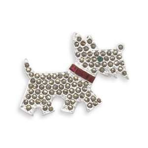  Marcasite and Crystal Scottie Dog Fashion Pin Jewelry