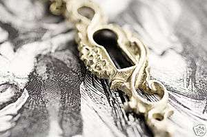 Victorian Key Hole Cast Brass Necklace Goth SteamPunk  