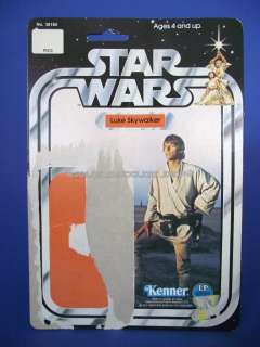   VINTAGE 1977 12C Luke Skywalker 3 3/4 Action Figure Cardback  