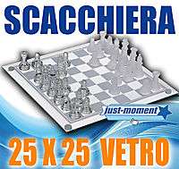 SCACCHIERA IN VETRO SCACCHI GLASS CHESS IDEA REGALO 25  