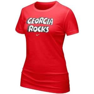  Nike Georgia Bulldogs Ladies Red Georgia Rocks T shirt 
