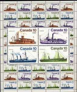 700 ~ 703 Sheet of Canada Stamps ~ Inland Vessels  